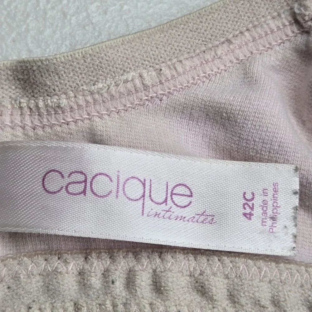 Cacique Women Bra 42C Pink T Shirt Underwired Strap Adjustable READ